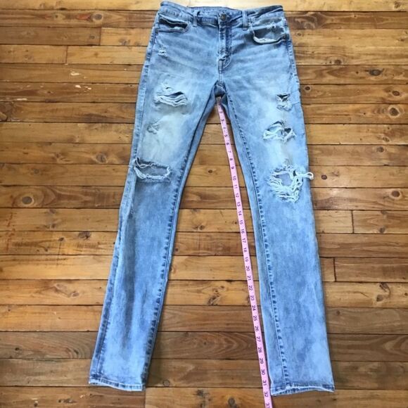 American Eagle Outfitters mens jeans YOUNG MONEY size32X30 ripped stacked skinny - Picture 9 of 12